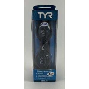TYR Corrective Optical Swim Goggles -3.0 Smoke Lens ADULT Durafit Adjustable NEW